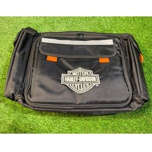 Harley Davidson Black Motorcycle Cooler‎ Picnic Bag Set with Plates Utensils